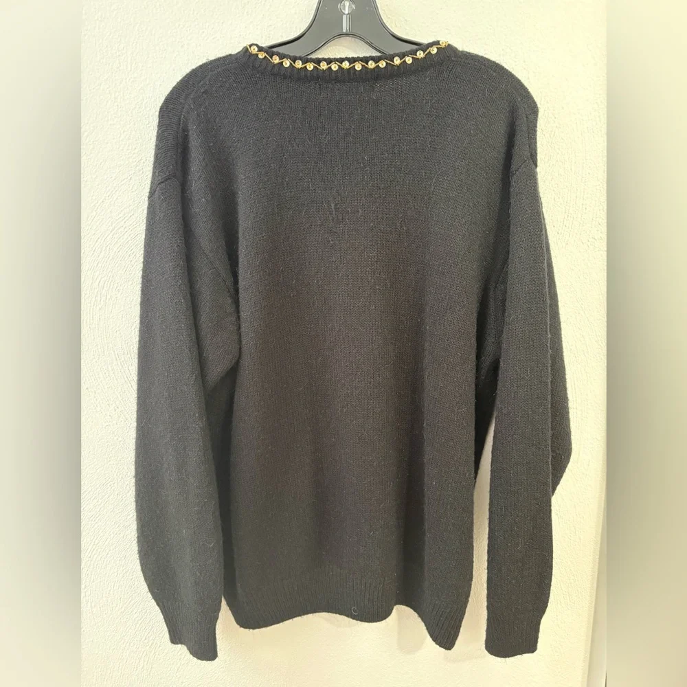 Alfred Dunner Black Cardigan with Gold Embroidery - Picture 7 of 8